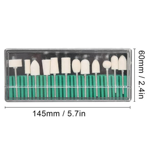 Wool Felt Nail Drill Bits 12 pcs 1