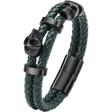 Skull Cuff Bracelet voor mannen, roestvrij staal 316L
