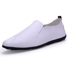 Men's leather casual slip-on boat shoes