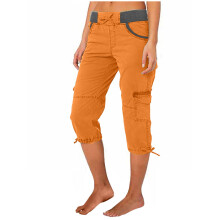 Orange capri cargobukser i bomuld og hamp til damer, XL