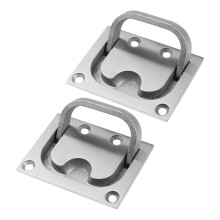 Flush Pull Handle Silver Stainless Steel 2 pcs