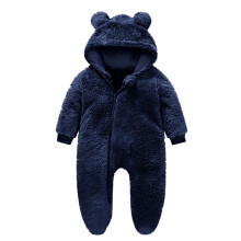 Combinaison bébé en peluche à capuche, taille nouveau-né