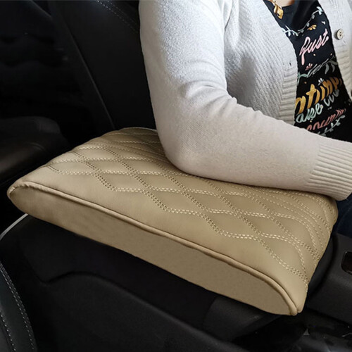 Lederen armleuninghoes voor de auto met traagschuim