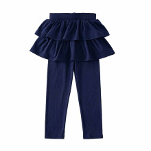 Girls School Uniform Pants Leggings with Skirt Navy