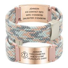 (Style-10, Personalized(msg us or leave us note)) Personalized Medical Alert ID Bracelet Emergency Bangle Wristband Custom Engrave