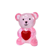 Mini szív alakú medve gyanta figura romantikus dísz 2 hüvelyk