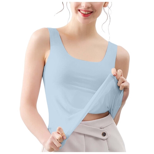 Women's Ice Silk Tank Top Blue XL 2