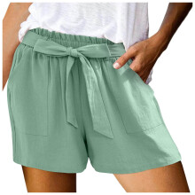 Women's High Waisted Cotton Gauze Shorts with Pockets