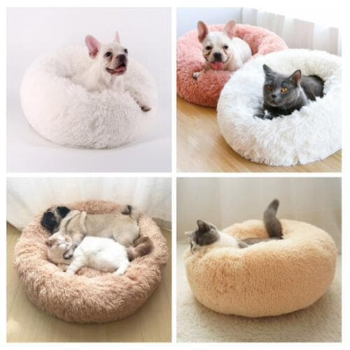 Fluffy Dog and Cat Bed Dark Grey 70 cm 2