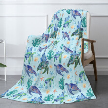 Manta polar con estampado de tortuga marina de 50" x 40"