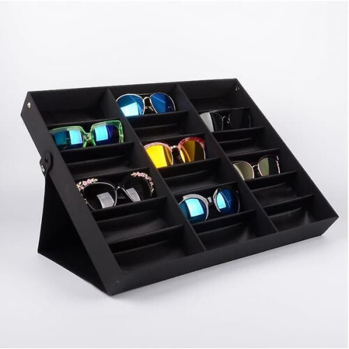 Sunglasses Organizer Box with Stand 18 Compartments 1