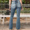 Γυναικείο ανοιχτό μπλε τζιν με χαμηλοκάβαλο και σκισμένα φαρδιά ύφανση 4