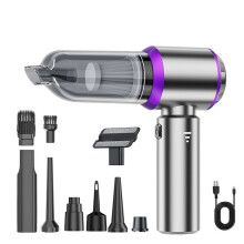 Car Vacuum Portable Cordless Vacuum Cleaner Compressed Air Duster&Air Blower&Pump Hand Held Vacuum Silver