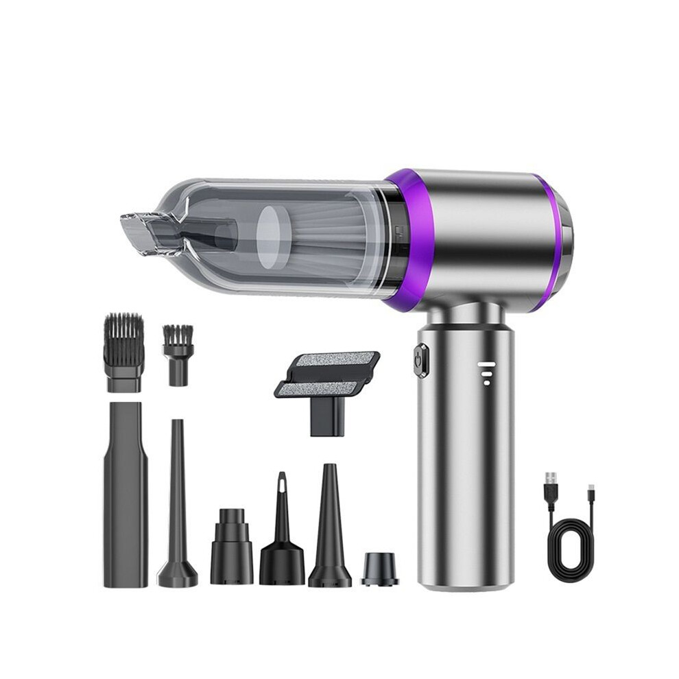 Car Vacuum Portable Cordless Vacuum Cleaner Compressed Air Duster&Air Blower&Pump Hand Held Vacuum Silver 6033082115991