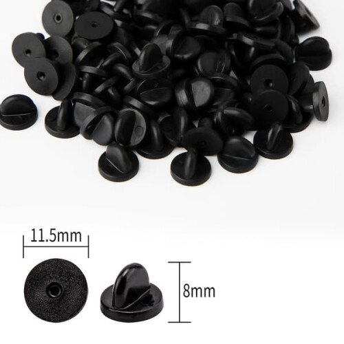 Butterfly Coupling Needle Backs Rubber 50 pcs 1