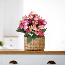 Kunstig rosebuket med 21 hoveder til bryllup
