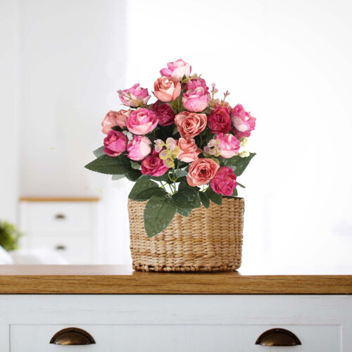 Kunstig rosebuket med 21 hoveder til bryllup