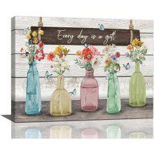Toile murale décorative « Fleurs de ferme » – 30 x 40 cm