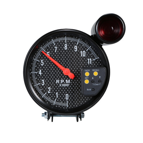 5Inch Tachometer Carbon Fiber Face7Colors LED Pointer