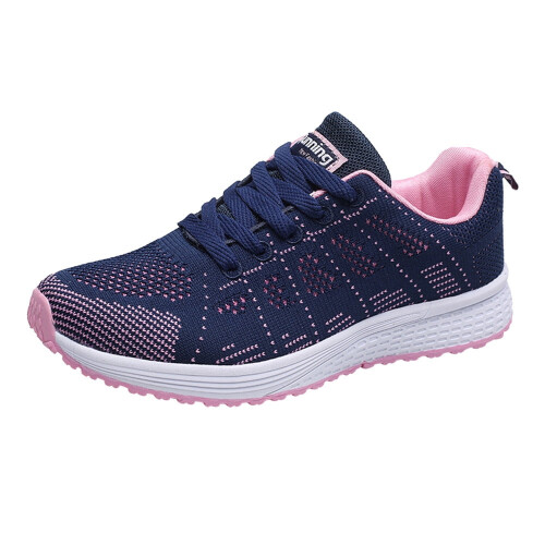 Women's Mesh Cross-Strap Flat Sneakers White