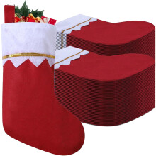 Kerstkousen van vilt, 15 inch, wit, boord met gouden rand, 12-120 stuks