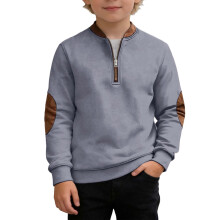 Boys Color Pullover Sweatshirt Long Sleeve Crewneck Fleece