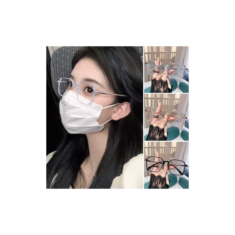 Blocking Square Reading Glasses 400 Blue/Light/Brown 962029323273