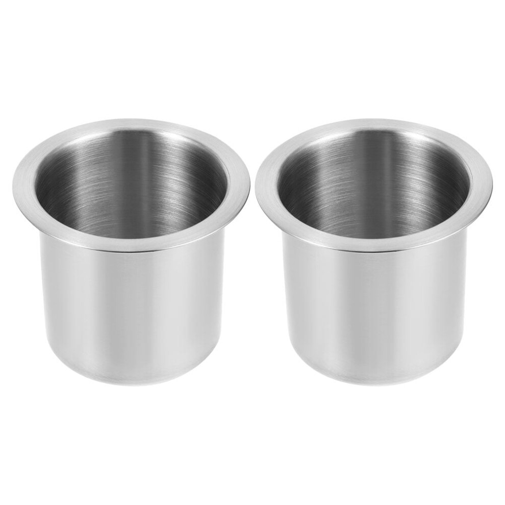 Car Cup Holder Insert Stainless Steel 2 Pcs 938499024323