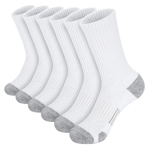 Heren basketbalsokken effen wit, 5-pack