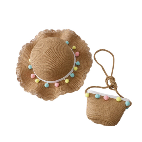 Cappello di paglia per bambini, ideale per la spiaggia e l'estate.