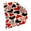 Valentinspledd boho hjerter rød svart fleece 2