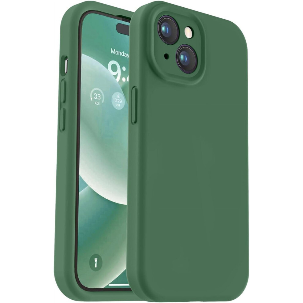Iphone 15 Case Liquid Silicone Shockproof Green 9178400786808