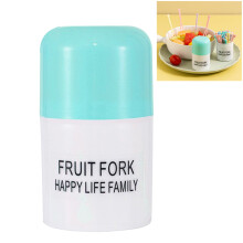 Fruit Fork Set Plastic Two-Tine Green 6-Pack