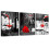 Ensemble de 3 décorations murales de cuisine en noir et blanc 1