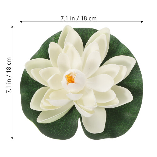 Flydende Lotus Åkander Damdekoration Hvid 5 stk. 1