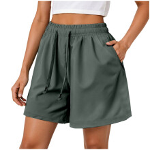 Women's Linen Bermuda Shorts High Waisted 10 inch
