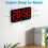 Digital Wall Clock LED 9 Inch 12/24H Black Red 4