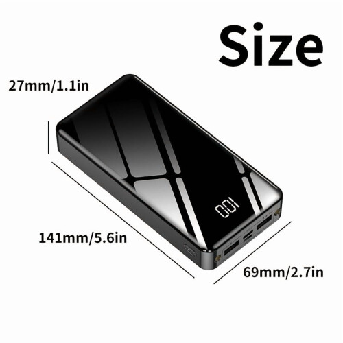 Bateria externa de 50000mAh com display LED e 4 portas.