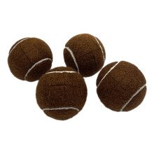 Møbelbeintrekk tennisballform brun 4-pakning