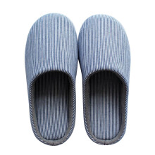 Pantuflas de algodón a rayas azules de invierno para hombre, talla 44-45