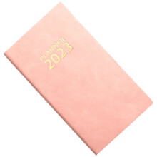 Liten anteckningsbok med månadskalender, rosa