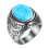 Men's Retro Turquoise Ring Titanium Steel Three-Color Opal 1