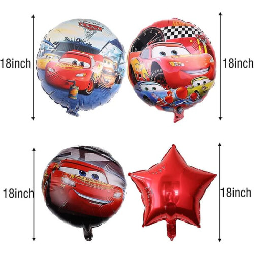 Lightning McQueen foil balloons racing car theme 7 pcs 1