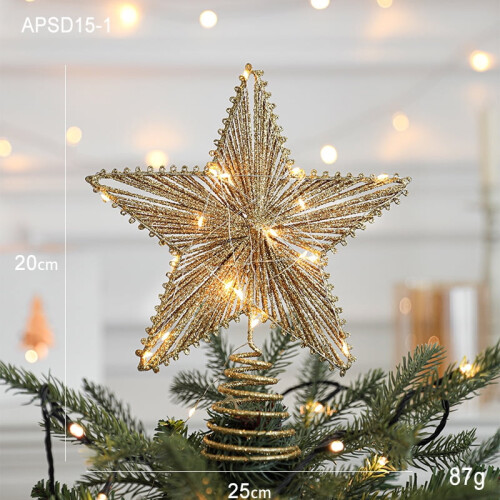 Estrela de Natal com luzes para o topo da árvore de Natal, 20 cm (8 polegadas) 1