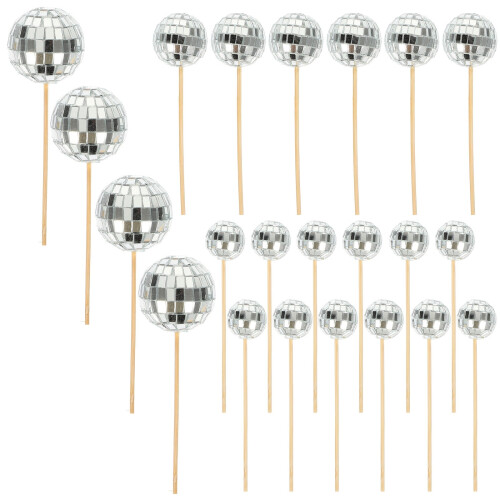 Masteelf disco taartdecoraties, balprikkers, 24 stuks