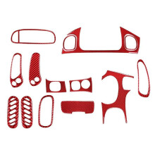 For Corvette C5 1998-2004 Carbon Fiber Full Interior Kit Central Control Gear Cover Trim Decoration Sticker,Red
