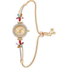 Dameshorloge met bloemenarmband, quartz uurwerk, luxe design