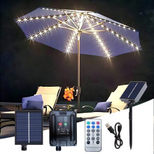 Lampe de tente extérieure 104 LED, lampe de parasol solaire 8