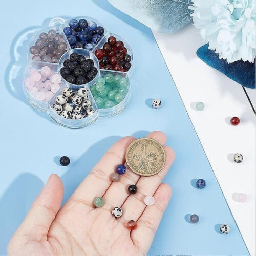 Natural Stone Beads Set 6mm Round Mixed Gemstone 154 pcs 1