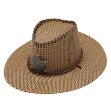 Sombrero de vaquero de paja con protección solar unisex para adultos